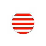 Horizontal Stripes - White and Ferrari Red Golf Ball Marker (10 pack)