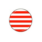 Horizontal Stripes - White and Ferrari Red Hat Clip Ball Marker