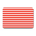 Horizontal Stripes - White and Ferrari Red Small Doormat
