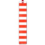 Horizontal Stripes - White and Ferrari Red Large Book Mark