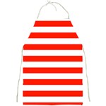 Horizontal Stripes - White and Ferrari Red Full Print Apron