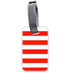 Horizontal Stripes - White and Ferrari Red Luggage Tag (Two Sides)