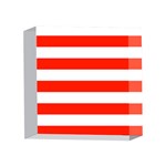 Horizontal Stripes - White and Ferrari Red 4 x 4  Acrylic Photo Block