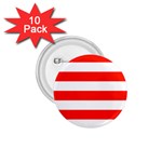 Horizontal Stripes - White and Ferrari Red 1.75  Button (10 pack)