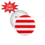 Horizontal Stripes - White and Ferrari Red 1.75  Button (100 pack)