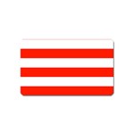 Horizontal Stripes - White and Ferrari Red Magnet (Name Card)