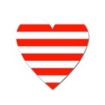 Horizontal Stripes - White and Ferrari Red Magnet (Heart)