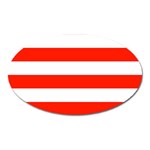 Horizontal Stripes - White and Ferrari Red Magnet (Oval)