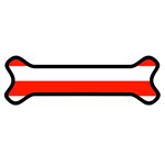 Horizontal Stripes - White and Ferrari Red Magnet (Dog Bone)