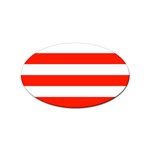 Horizontal Stripes - White and Ferrari Red Sticker Oval (100 pack)