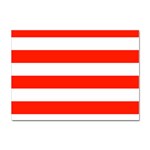 Horizontal Stripes - White and Ferrari Red Sticker A4 (10 pack)