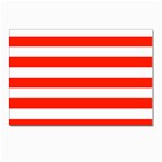 Horizontal Stripes - White and Ferrari Red Postcard 4  x 6 