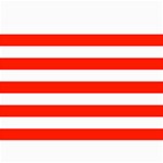 Horizontal Stripes - White and Ferrari Red 5  x 7  Photo Cards