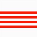 Horizontal Stripes - White and Ferrari Red 4  x 8  Photo Cards