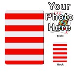 Horizontal Stripes - White and Ferrari Red Multi-purpose Cards (Rectangle)