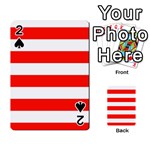Horizontal Stripes - White and Ferrari Red Playing Cards 54 Designs
