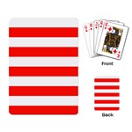 Horizontal Stripes - White and Ferrari Red Playing Cards Single Design
