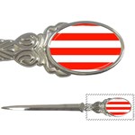Horizontal Stripes - White and Ferrari Red Letter Opener