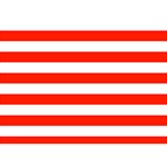 Horizontal Stripes - White and Ferrari Red Birthday Cake 3D Greeting Card (7x5)
