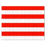Horizontal Stripes - White and Ferrari Red Jigsaw Puzzle (Rectangular)