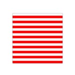 Horizontal Stripes - White and Red Satin Bandana Scarf