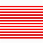 Horizontal Stripes - White and Red Collage 11  x 14 