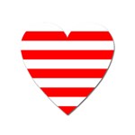 Horizontal Stripes - White and Red Magnet (Heart)