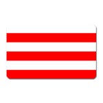 Horizontal Stripes - White and Red Magnet (Rectangular)
