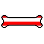 Horizontal Stripes - White and Red Magnet (Dog Bone)