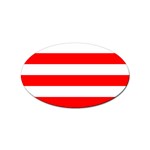 Horizontal Stripes - White and Red Sticker (Oval)