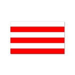 Horizontal Stripes - White and Red Sticker Rectangular (100 pack)