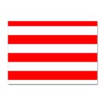 Horizontal Stripes - White and Red Sticker A4 (10 pack)