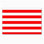 Horizontal Stripes - White and Red Postcard 5  x 7 