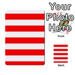Horizontal Stripes - White and Red Multi-purpose Cards (Rectangle)