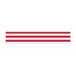Horizontal Stripes - White and Alizarin Red Flano Scarf (Mini)