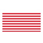 Horizontal Stripes - White and Alizarin Red Satin Wrap