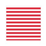 Horizontal Stripes - White and Alizarin Red Small Satin Scarf  (Square)