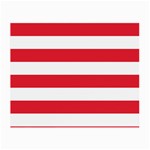 Horizontal Stripes - White and Alizarin Red Small Glasses Cloth