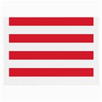 Horizontal Stripes - White and Alizarin Red Large Glasses Cloth