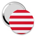Horizontal Stripes - White and Alizarin Red 3  Handbag Mirror