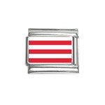 Horizontal Stripes - White and Alizarin Red Italian Charm (9mm)