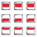 Horizontal Stripes - White and Alizarin Red Mega Link Italian Charm (9 pack)