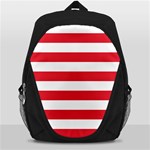 Horizontal Stripes - White and Alizarin Red Backpack Bag