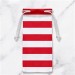 Horizontal Stripes - White and Alizarin Red Jewelry Bag