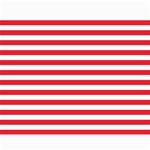Horizontal Stripes - White and Alizarin Red Collage 11  x 14 