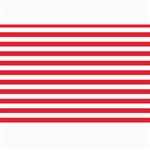 Horizontal Stripes - White and Alizarin Red Collage 12  x 18 
