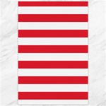 Horizontal Stripes - White and Alizarin Red Canvas 20  x 30 