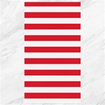 Horizontal Stripes - White and Alizarin Red Canvas 40  x 72 