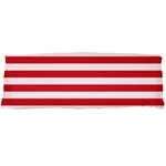Horizontal Stripes - White and Alizarin Red Body Pillow Case Dakimakura (Two Sides)
