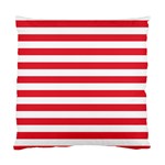 Horizontal Stripes - White and Alizarin Red Standard Cushion Case (One Side)